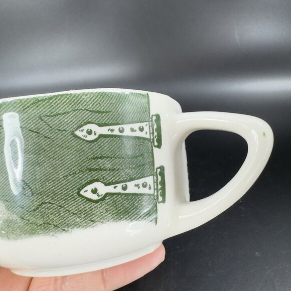 Royal Colonial Homestead Creamer Silhouette and Sample Green and White Ceramic - Picture 5 of 15